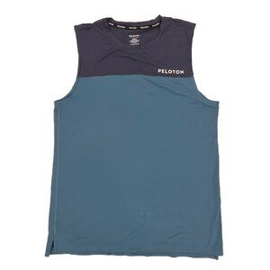 Peloton Tank Top Shirt Mens Medium Blue Teal Athletic Stretch Gym Workout Active